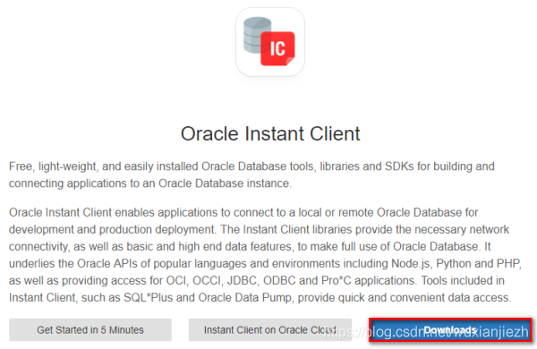 Oracle Instant Client 官方首页